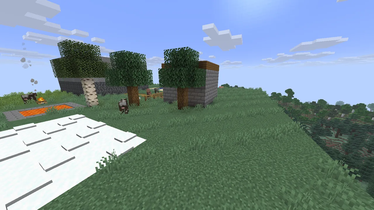 Ванильный Minecraft: дом и роща против солнца